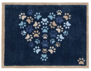 HR P Dørmatte - A Poter / hjerte blå (Paws for Love Blue)